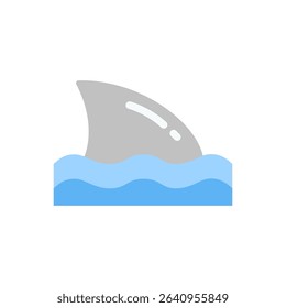 A triangular shark fin slicing through the water’s surface, evoking suspense or power in an oceanic setting. Suitable for alert icons, ocean thrill visuals, or aquatic signage.