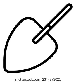 Triangular shovel icon or logo illustration black style