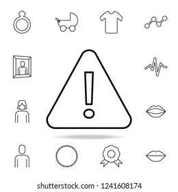 triangular sign with exclamation point icon. Detailed set of simple icons. Premium graphic design. One of the collection icons for websites, web design, mobile app