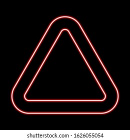 triangular sign warning neon icon. Elements of web set. Simple icon for websites, web design, mobile app, info graphics