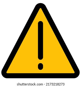 Triangular signboard with exclamation mark signal warning