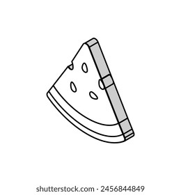 triangular slice watermelon isometric icon vector. triangular slice watermelon sign. isolated symbol illustration