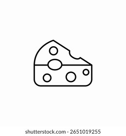 triangular sliced cheese icon sign vector