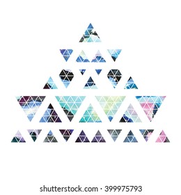 Triangular space design. Abstract watercolor ornament. Vector illustration. Elegant stylish design.