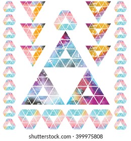 Triangular space design. Abstract watercolor ornament. Vector illustration. Elegant stylish design.