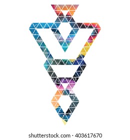 Triangular space design. Abstract watercolor ornament. Vector illustration. Elegant stylish design.