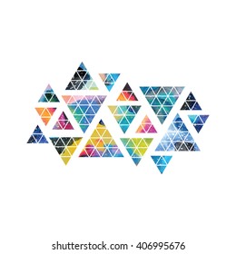 Triangular space design. Abstract watercolor ornament. Vector illustration. Elegant stylish design.