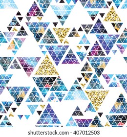 Triangular space design. Abstract watercolor ornament. Vector illustration. Elegant stylish design.
