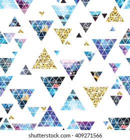 Triangular space design. Abstract watercolor ornament. Vector illustration. Elegant stylish design.