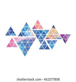 Triangular space design. Abstract watercolor ornament. Vector illustration. Elegant stylish design.