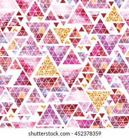 Triangular space design. Abstract watercolor ornament. Vector illustration. Elegant stylish design.