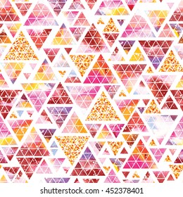 Triangular space design. Abstract watercolor ornament. Vector illustration. Elegant stylish design.