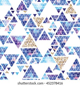 Triangular space design. Abstract watercolor ornament. Vector illustration. Elegant stylish design.
