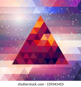 Triangular space design. Vector triangle. Template.