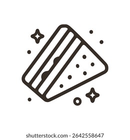 Triangular sparkly sandwich illustration art. Icon symbol illustration