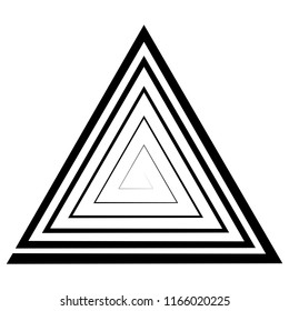 triangular spiral, a maze, vector optical illusion, the illusion of depth, template, logo, triangle tattoo
