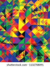 Triangular  or square geometric abstract seamless pattern. Ornament texture or mosaic design backdrop tile template