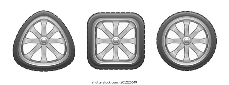 Triangular square round wheel