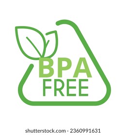 Dreieckstempel BPA frei. Bisphenol A und Phthalate Vektorsymbol für nicht toxischen Kunststoff