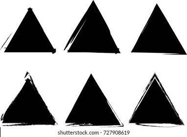 Triangular Stamps Collection. Grunge Triangles, Banners, Insignias, Frames , Logos, Icons, Labels and Badges Set .