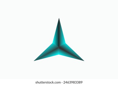 Símbolo de icono de estrella triangular sobre fondo blanco.
