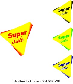 Triangular Super sale tag design vector format