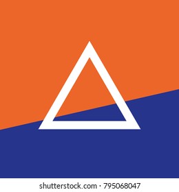 triangular symbol with equal sides symmetric and contrasting background