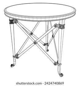 Triangular Table Vector 24. A Vector Illustration Isolated On White Background.