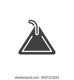 Triangular tag or label vector icon. filled flat sign for mobile concept and web design. Triangle Tag glyph icon. Symbol, logo illustration. Vector graphics