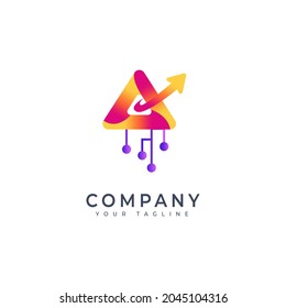 triangular technology gradient color logo