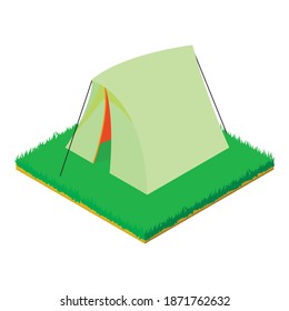 Dreieckiges Zeltsymbol. Isometrische Illustration des dreieckigen Zelt-Vektorsymbol für das Web
