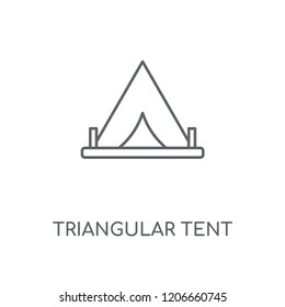 Triangular Tent linear icon. Triangular Tent concept stroke symbol design. Thin graphic elements vector illustration, outline pattern on a white background, eps 10.