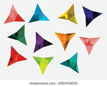 triangular texture background, color full background with white background, multicolor triangular, texture with color 