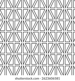 Triangular texture Geometry seamless pattern. Vector graphic line illustration. Black and white abstract. Black and white seamless grid lines. Simple minimalistic pattern
