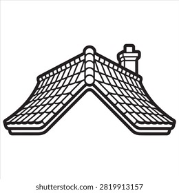 Triangular Tiled House Roof