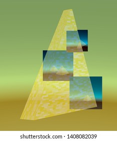 Triangular tower. Layout, illustration. Vector