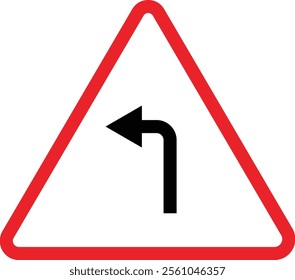 Triangular Traffic road sign board icon. Indicator and warning sign in addition to the hexagonal stop vector collection isolated on transparent background. Inform complicated Turning symbol.