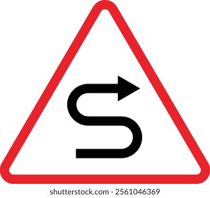 Triangular Traffic road sign board icon. Indicator and warning sign in addition to the hexagonal stop vector collection isolated on transparent background. Inform complicated Turning symbol.