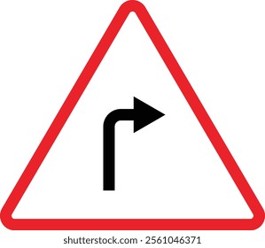 Triangular Traffic road sign board icon. Indicator and warning sign in addition to the hexagonal stop vector collection isolated on transparent background. Inform complicated Turning symbol.