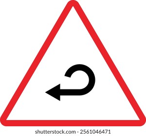 Triangular Traffic road sign board icon. Indicator and warning sign in addition to the hexagonal stop vector collection isolated on transparent background. Inform complicated Turning symbol.