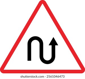 Triangular Traffic road sign board icon. Indicator and warning sign in addition to the hexagonal stop vector collection isolated on transparent background. Inform complicated Turning symbol.