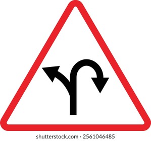 Triangular Traffic road sign board icon. Indicator and warning sign in addition to the hexagonal stop vector collection isolated on transparent background. Inform complicated Turning symbol.