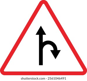 Triangular Traffic road sign board icon. Indicator and warning sign in addition to the hexagonal stop vector collection isolated on transparent background. Inform complicated Turning symbol.