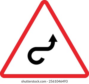 Triangular Traffic road sign board icon. Indicator and warning sign in addition to the hexagonal stop vector collection isolated on transparent background. Inform complicated Turning symbol.