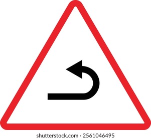 Triangular Traffic road sign board icon. Indicator and warning sign in addition to the hexagonal stop vector collection isolated on transparent background. Inform complicated Turning symbol.