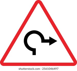 Triangular Traffic road sign board icon. Indicator and warning sign in addition to the hexagonal stop vector collection isolated on transparent background. Inform complicated Turning symbol.