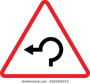 Triangular Traffic road sign board icon. Indicator and warning sign in addition to the hexagonal stop vector collection isolated on transparent background. Inform complicated Turning symbol.