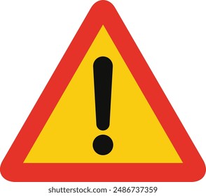 Señal de tráfico triangular en amarillo y rojo, aislado sobre fondo blanco. Otras advertencias temporales
