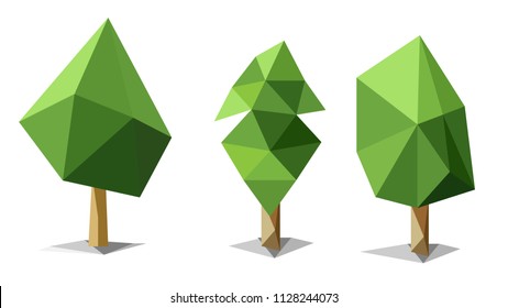Triangular tree image Green, white background
