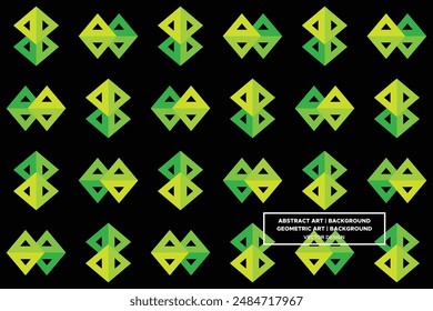 Triangular and Triangle Shapes and Designs Green and Yellow Colors Geometric Pattern Abstract Pattern Seamless Pattern